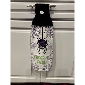 Crochet Top Kitchen Towel-Creep it real (spider)